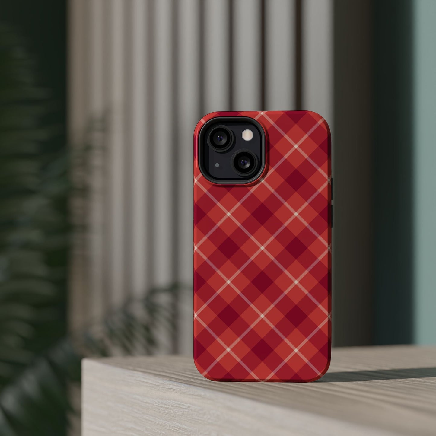 Red Plaid Crisscross – MagSafe iPhone Case - BOGO Cases