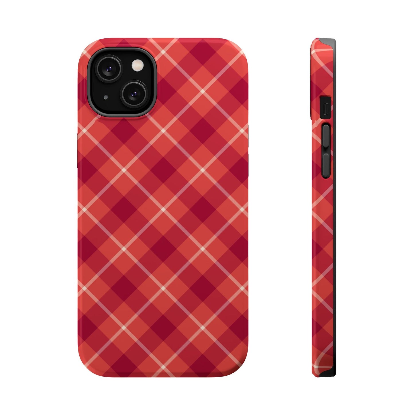 Red Plaid Crisscross – MagSafe iPhone Case - BOGO Cases