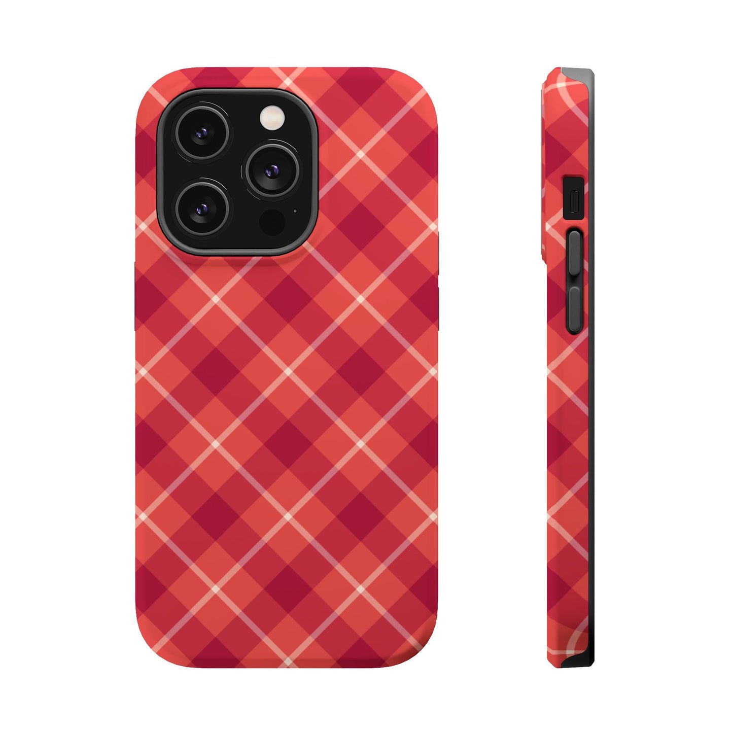 Red Plaid Crisscross – MagSafe iPhone Case - BOGO Cases