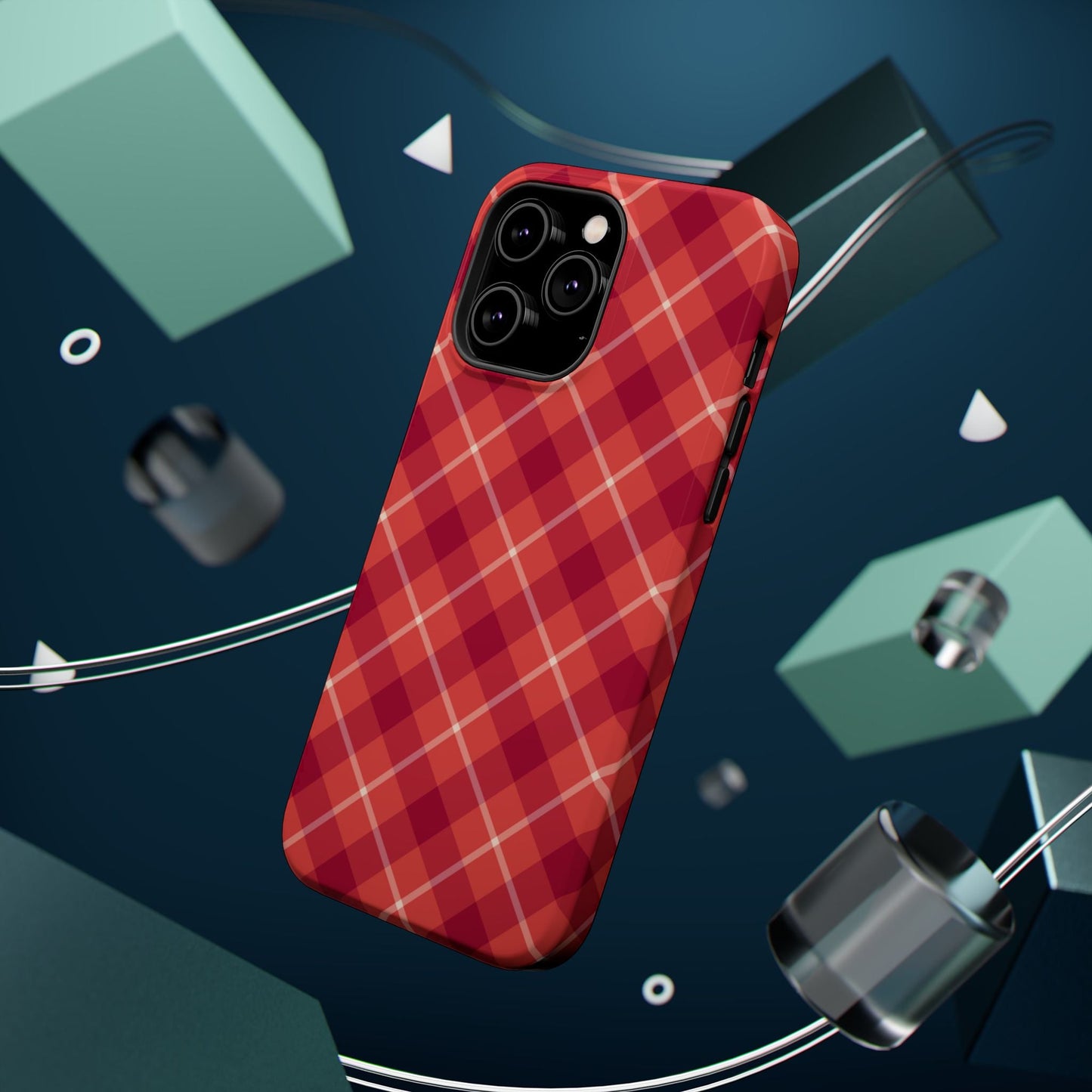 Red Plaid Crisscross – MagSafe iPhone Case - BOGO Cases