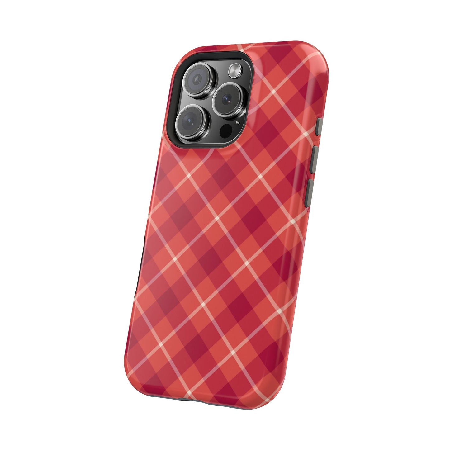 Red Plaid Crisscross – MagSafe iPhone Case - BOGO Cases