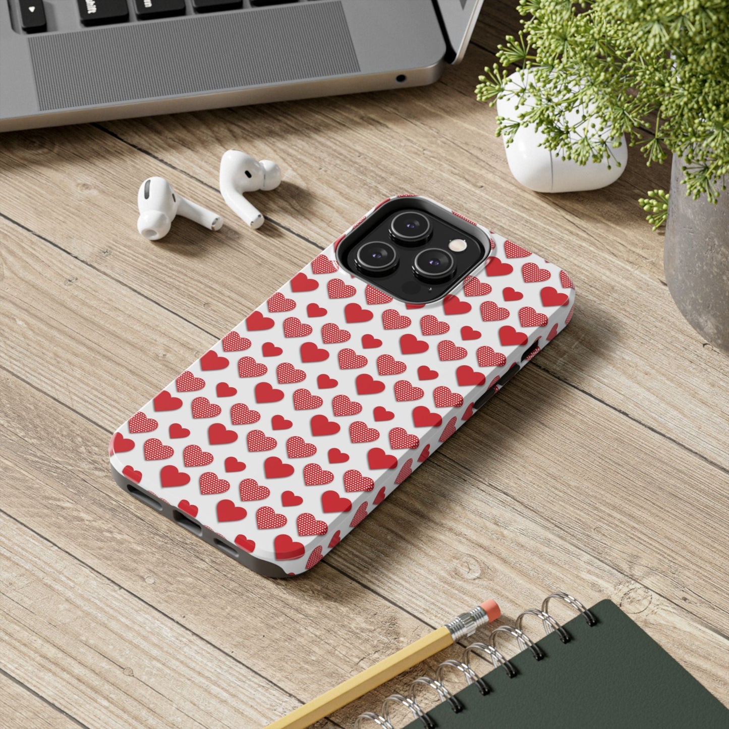 Red & Polka Dot Hearts iPhone Case - BOGO Cases