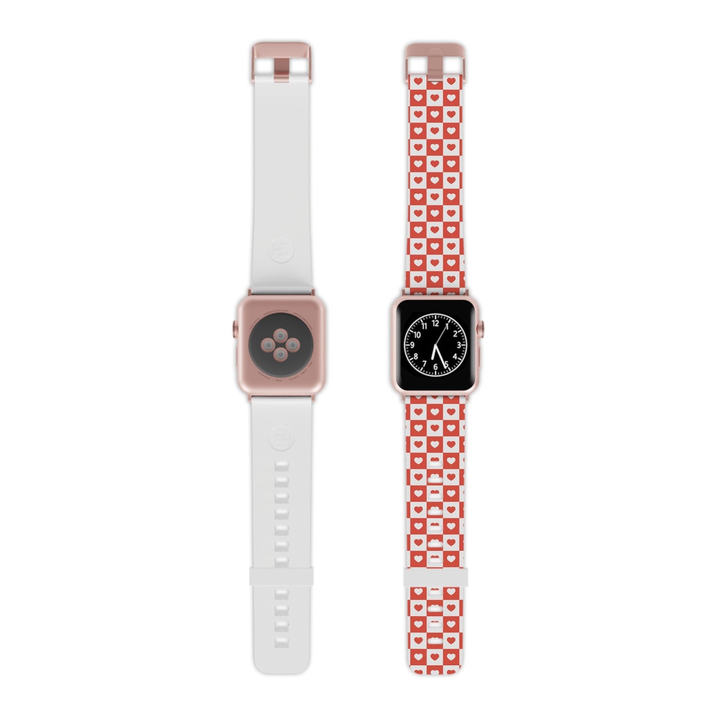 Red & White Heart Checkerboard Apple Watch Band - BOGO Cases