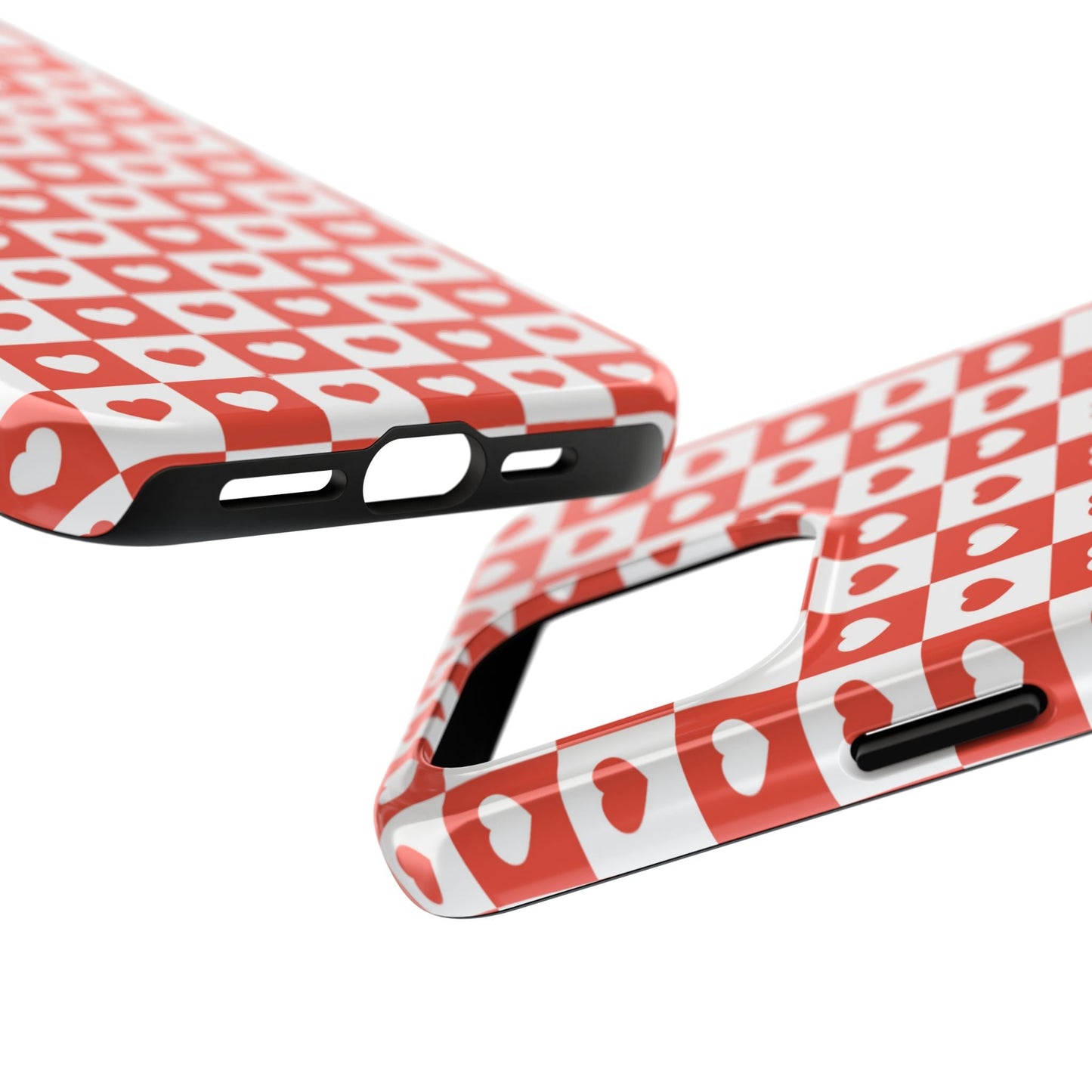 Red & White Heart Checkerboard – iPhone Series Case - BOGO Cases