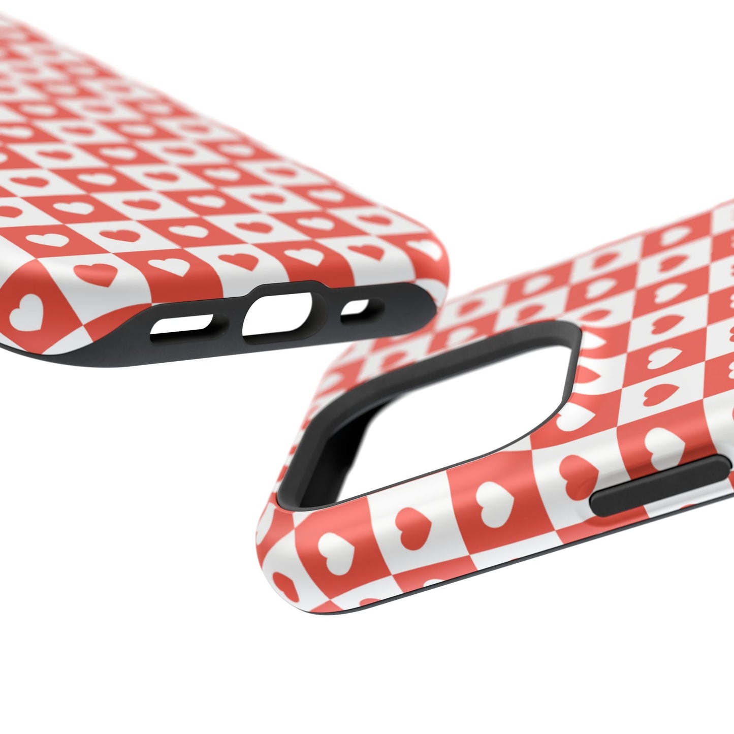 Red & White Heart Checkerboard – MagSafe iPhone Case - BOGO Cases