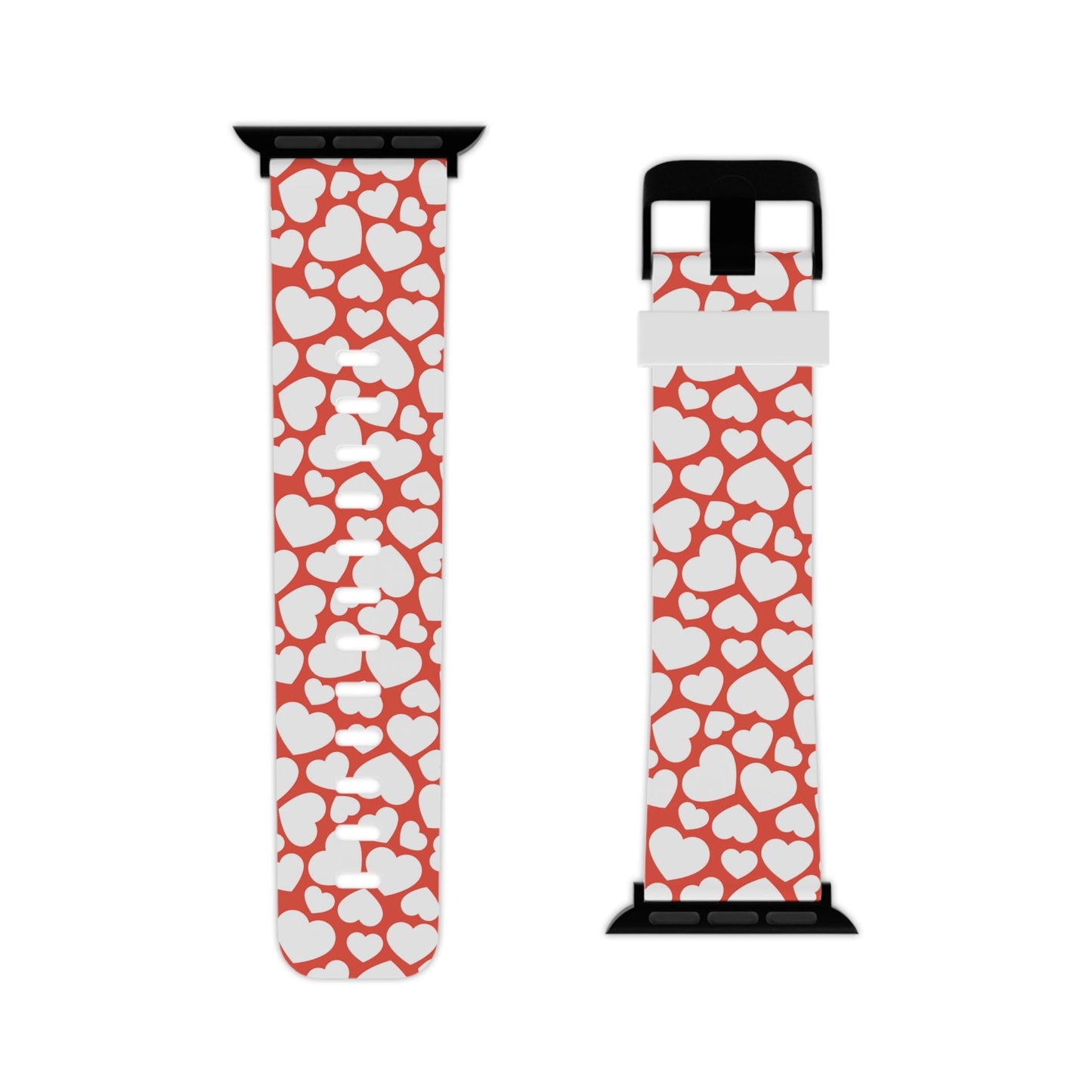 Red & White Heart Pattern Apple Watch Band - BOGO Cases