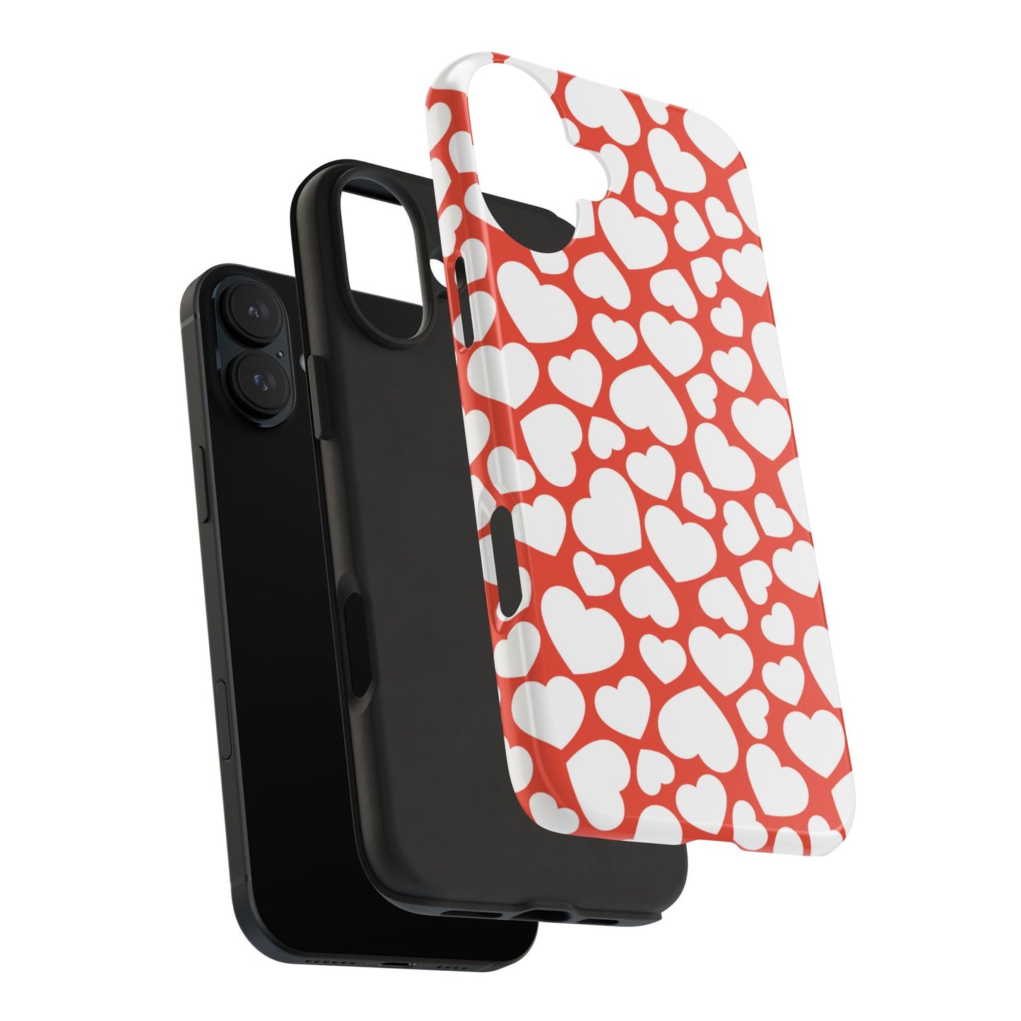Red & White Heart Pattern iPhone Case - BOGO Cases