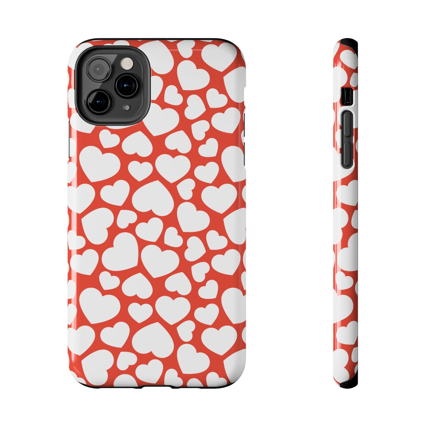 Red & White Heart Pattern iPhone Case - BOGO Cases
