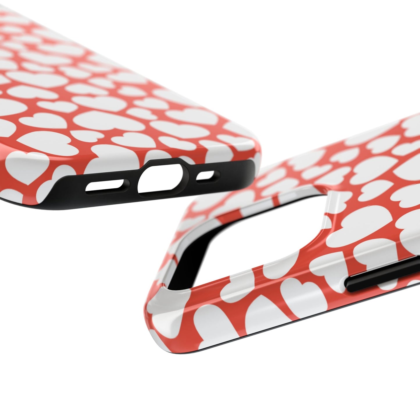 Red & White Heart Pattern iPhone Case - BOGO Cases
