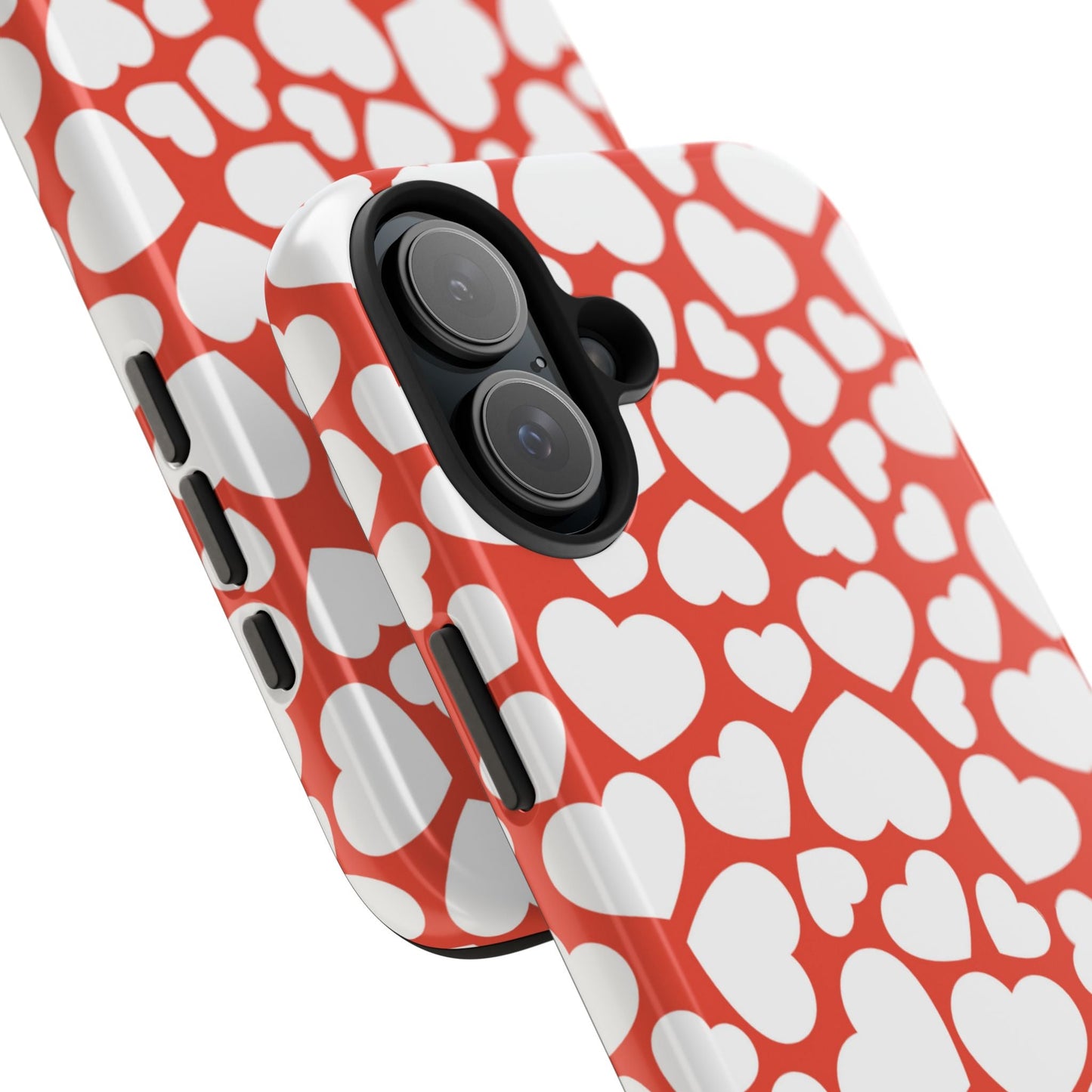 Red & White Heart Pattern iPhone Case - BOGO Cases