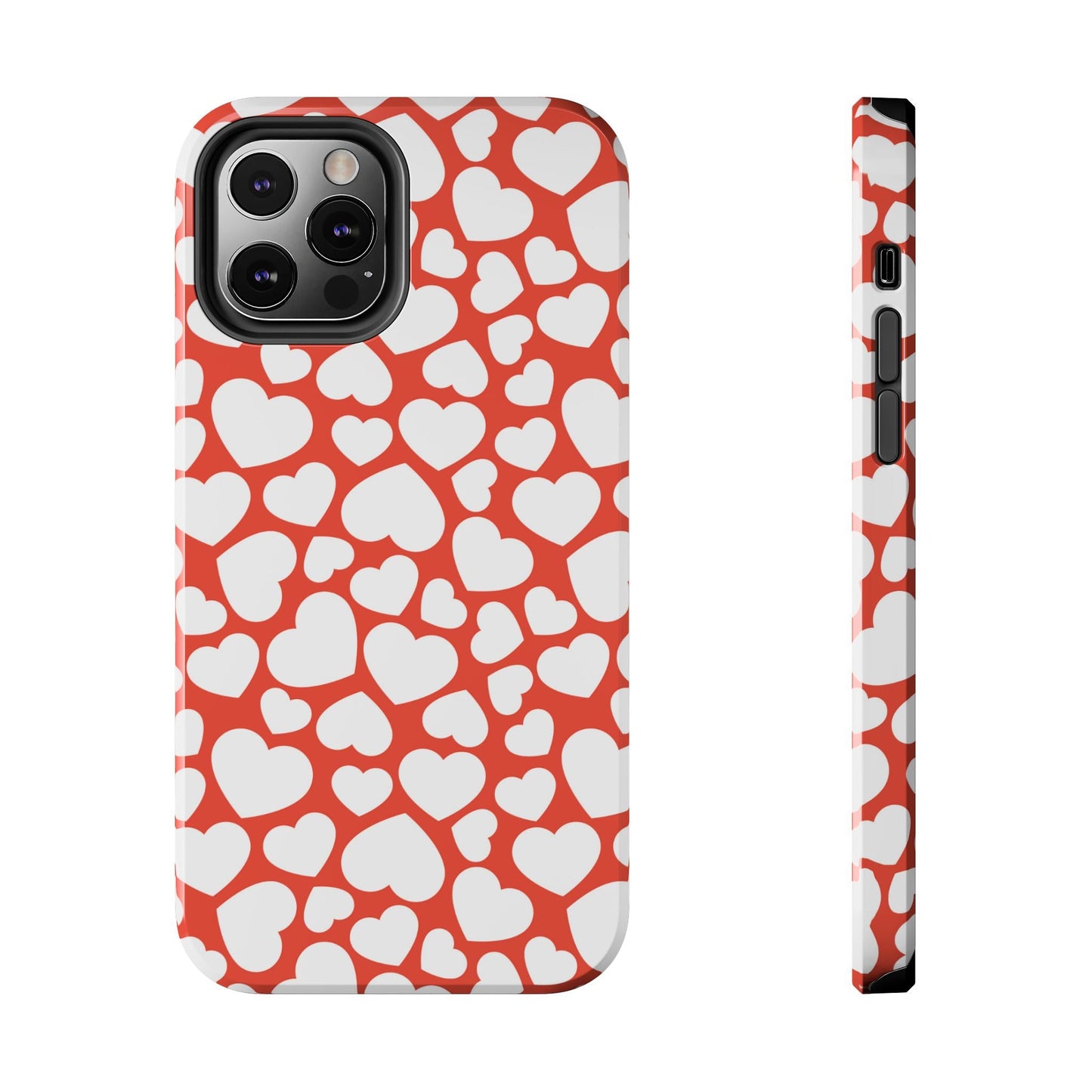 Red & White Heart Pattern iPhone Case - BOGO Cases