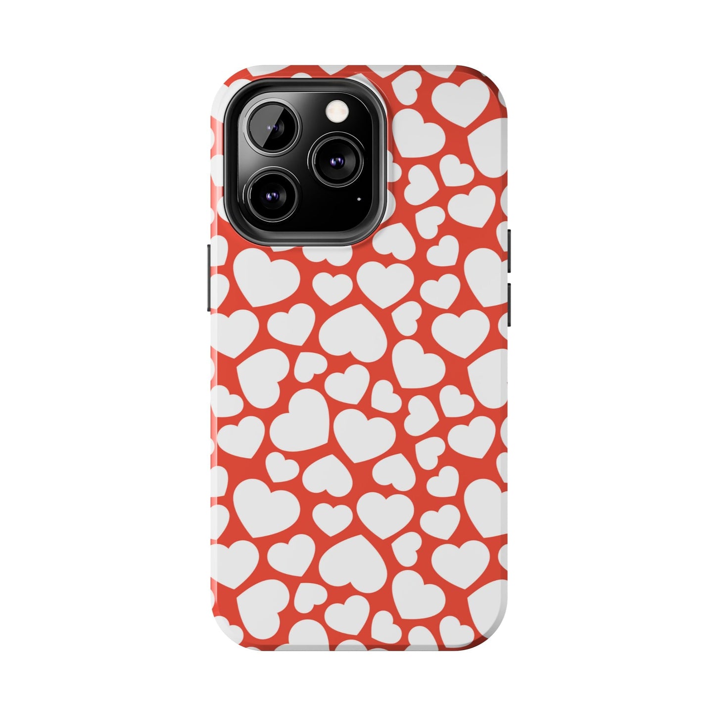 Red & White Heart Pattern iPhone Case - BOGO Cases