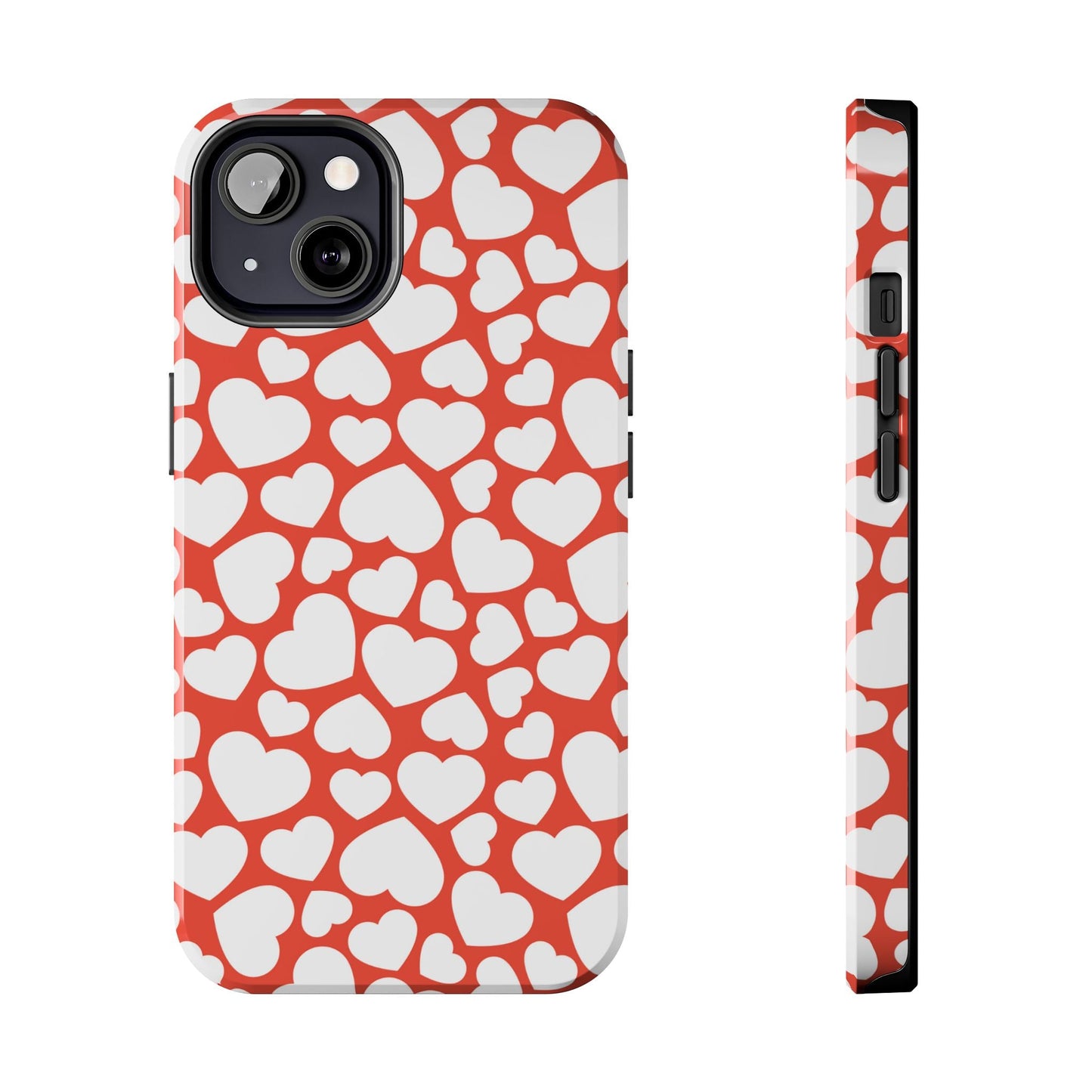 Red & White Heart Pattern iPhone Case - BOGO Cases