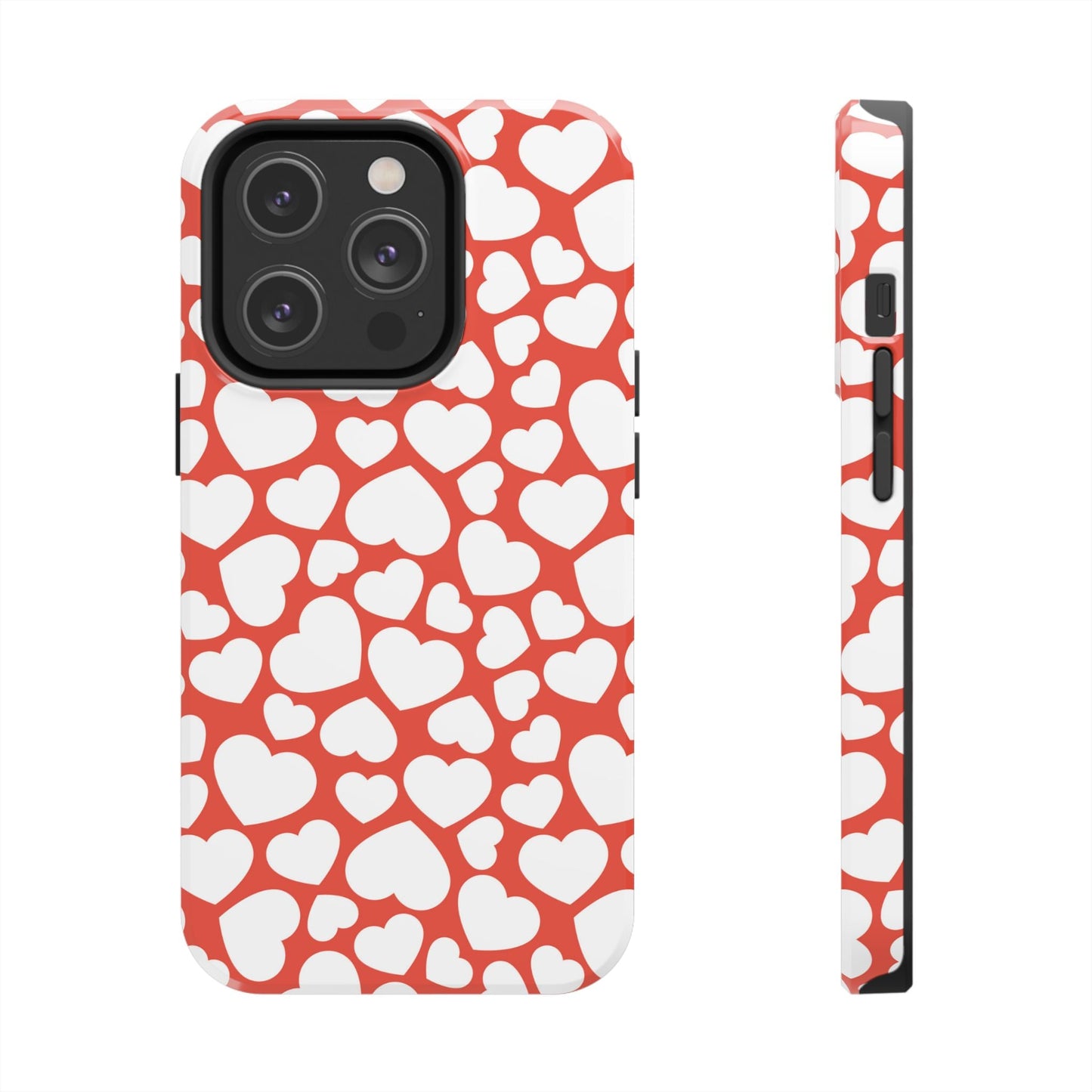 Red & White Heart Pattern iPhone Case - BOGO Cases