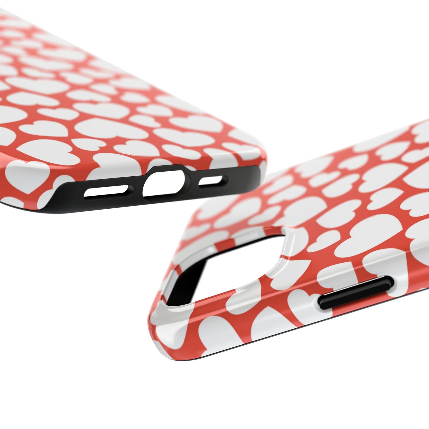 Red & White Heart Pattern iPhone Case - BOGO Cases
