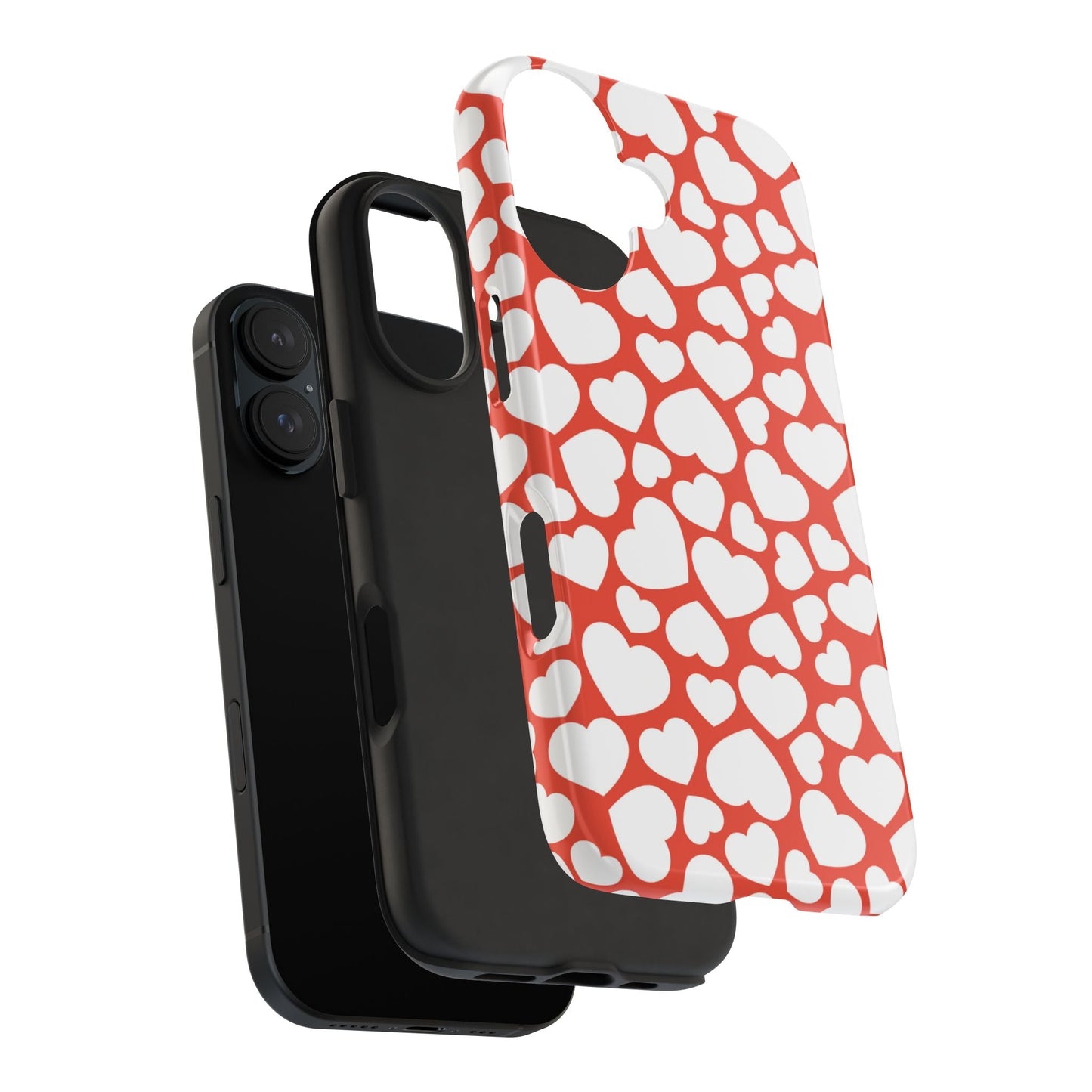 Red & White Heart Pattern iPhone Case - BOGO Cases