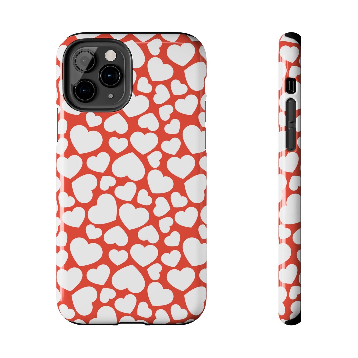Red & White Heart Pattern iPhone Case - BOGO Cases