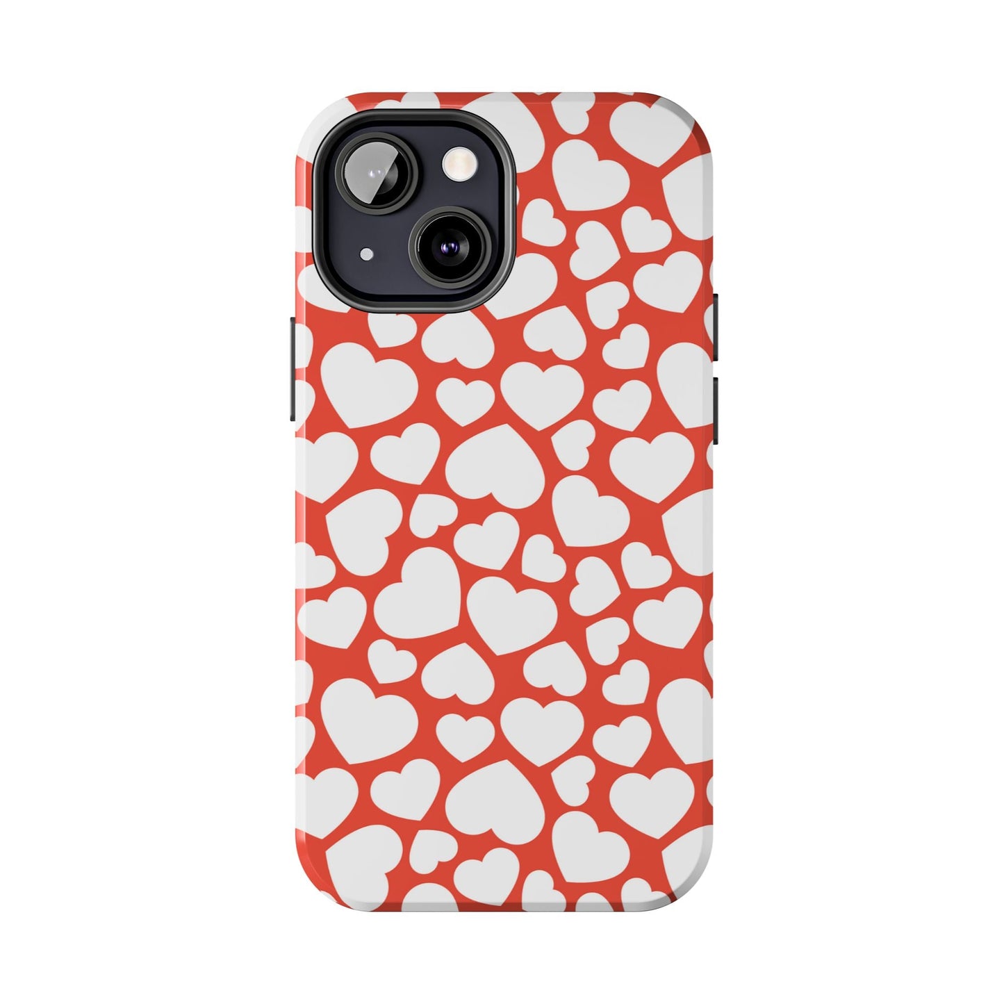 Red & White Heart Pattern iPhone Case - BOGO Cases