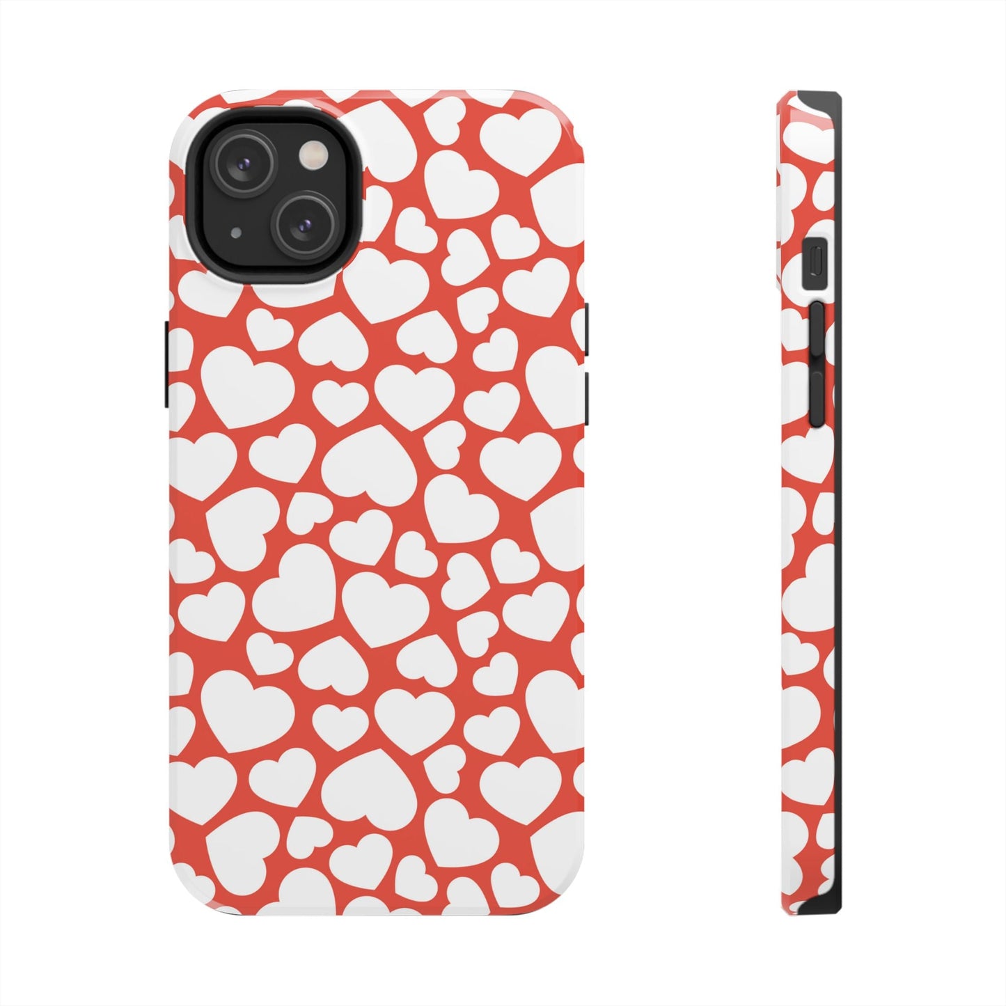 Red & White Heart Pattern iPhone Case - BOGO Cases