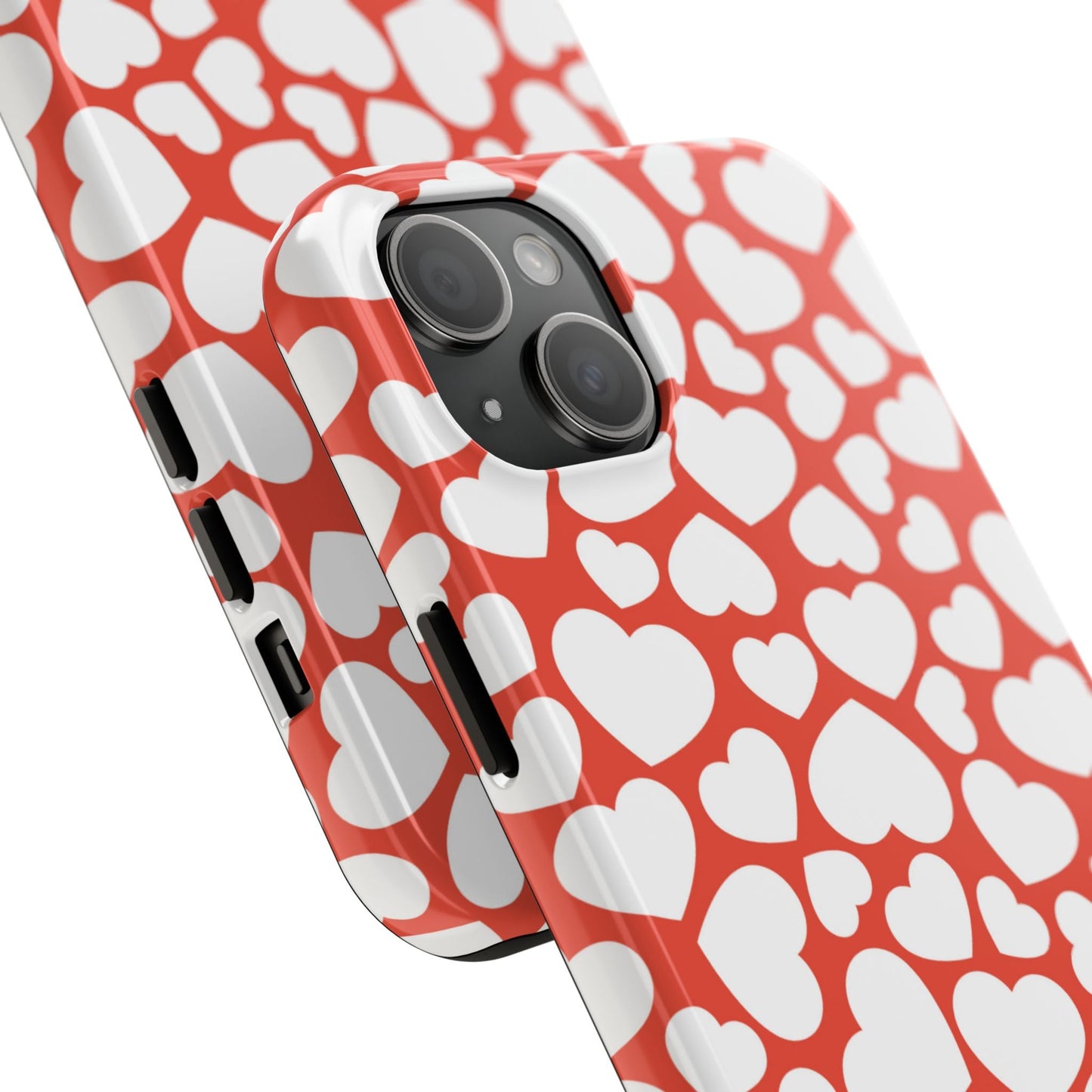 Red & White Heart Pattern iPhone Case - BOGO Cases