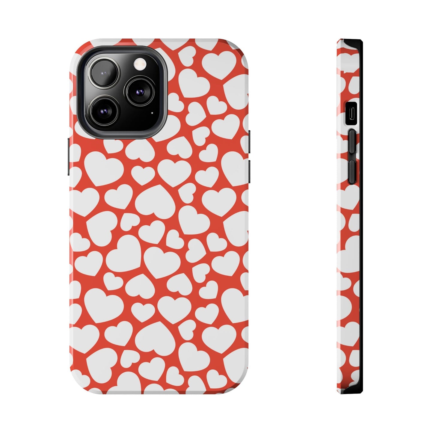 Red & White Heart Pattern iPhone Case - BOGO Cases