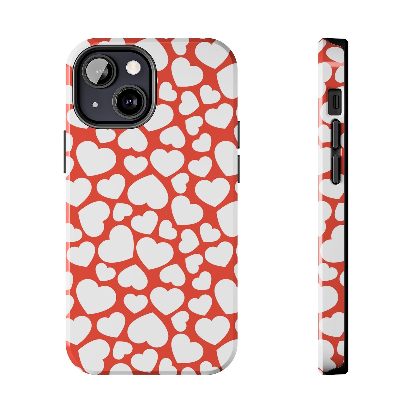 Red & White Heart Pattern iPhone Case - BOGO Cases