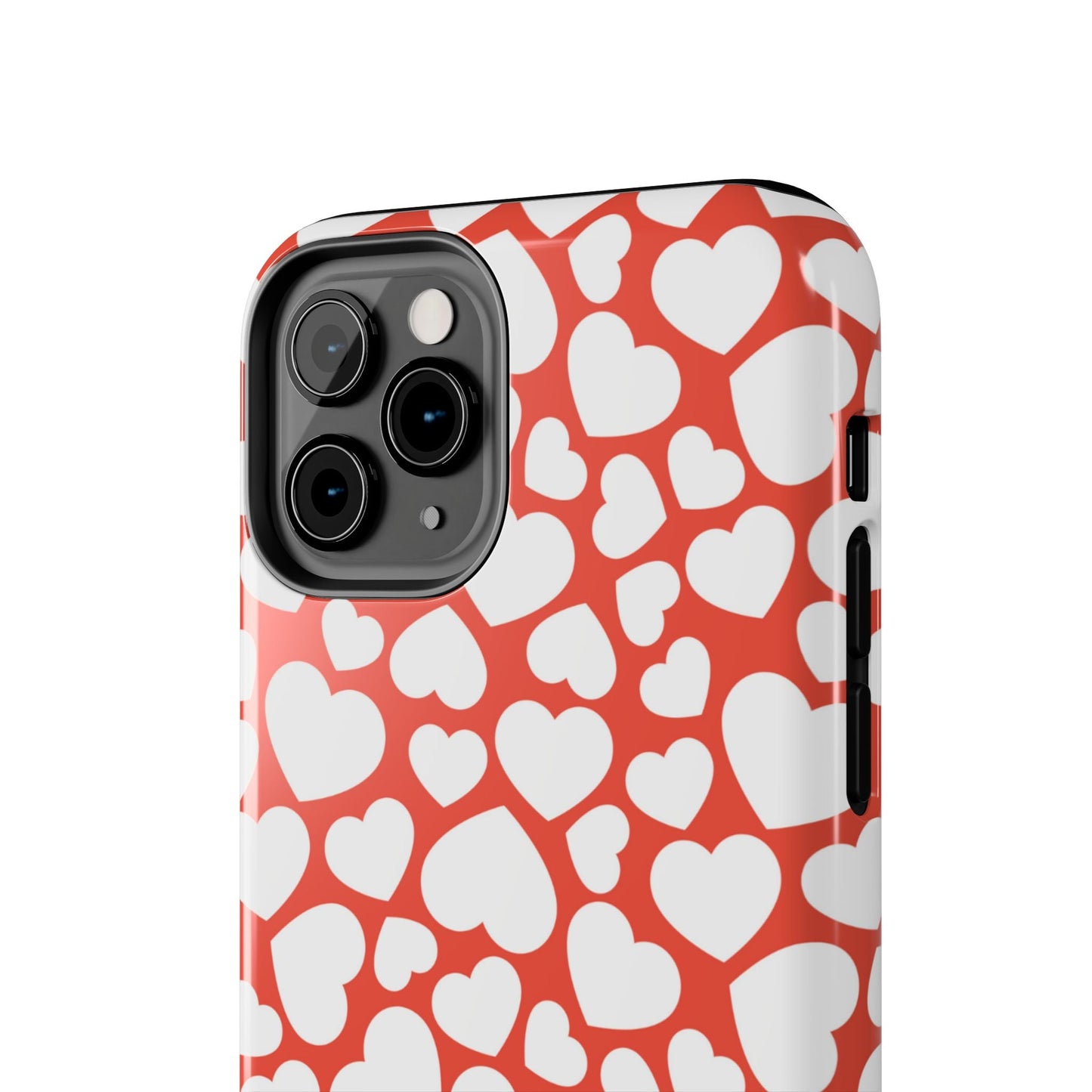 Red & White Heart Pattern iPhone Case - BOGO Cases