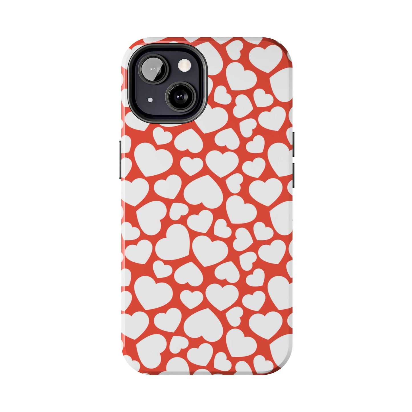 Red & White Heart Pattern iPhone Case - BOGO Cases