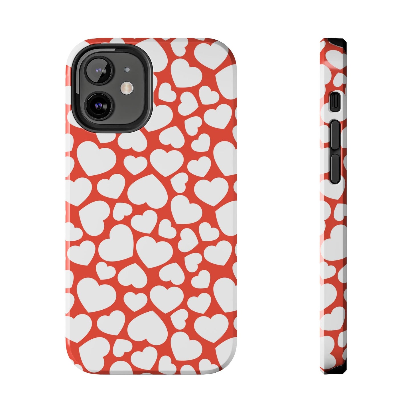 Red & White Heart Pattern iPhone Case - BOGO Cases
