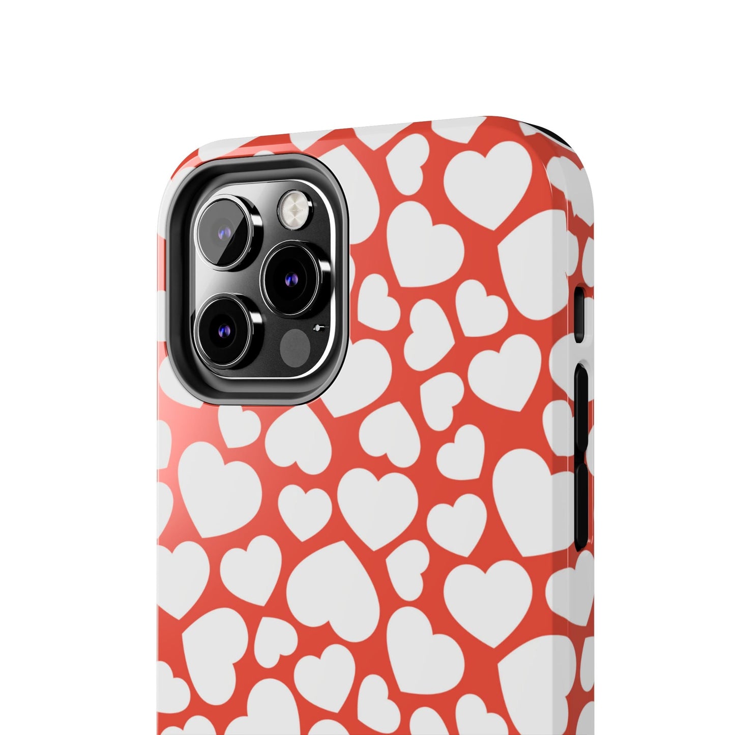 Red & White Heart Pattern iPhone Case - BOGO Cases