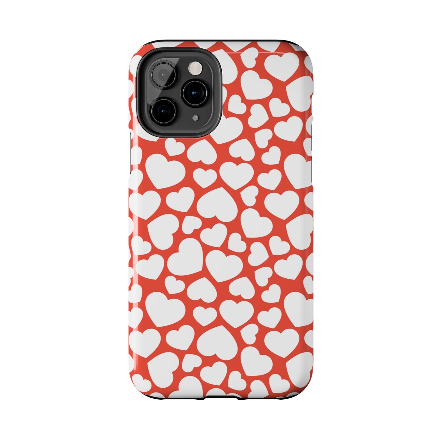 Red & White Heart Pattern iPhone Case - BOGO Cases