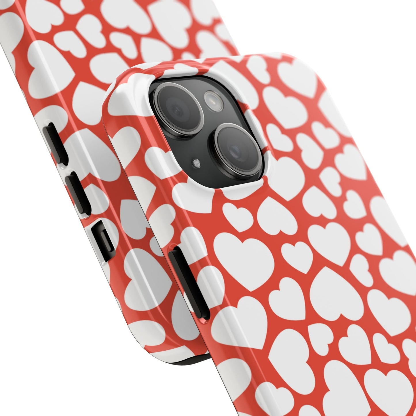Red & White Heart Pattern iPhone Case - BOGO Cases