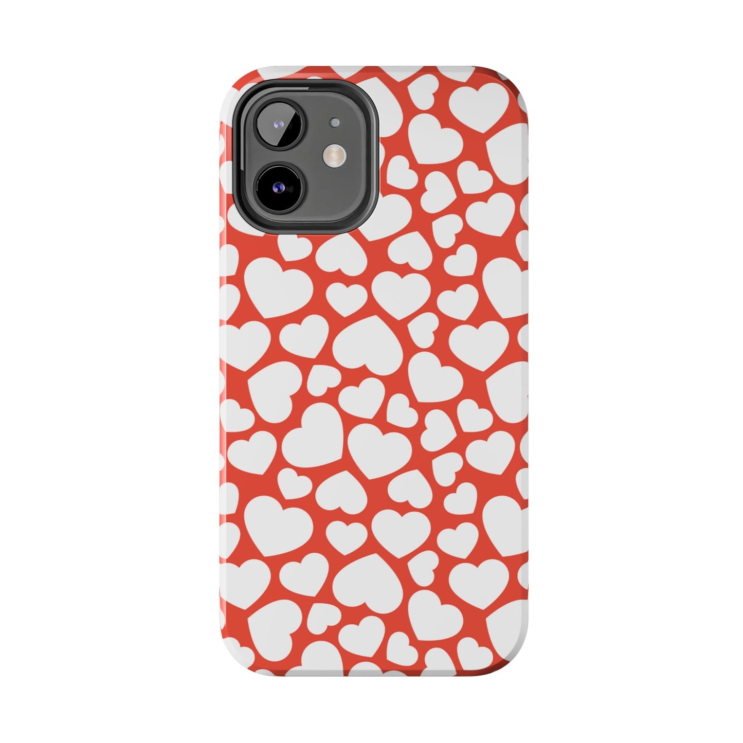 Red & White Heart Pattern iPhone Case - BOGO Cases