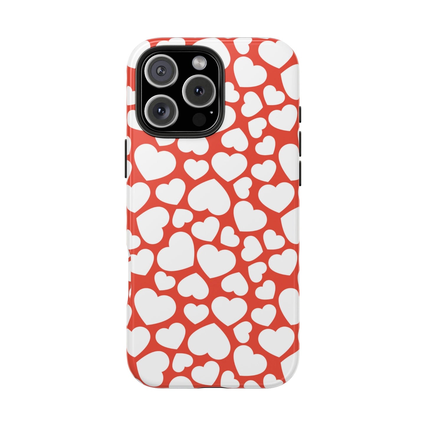 Red & White Heart Pattern iPhone Case - BOGO Cases