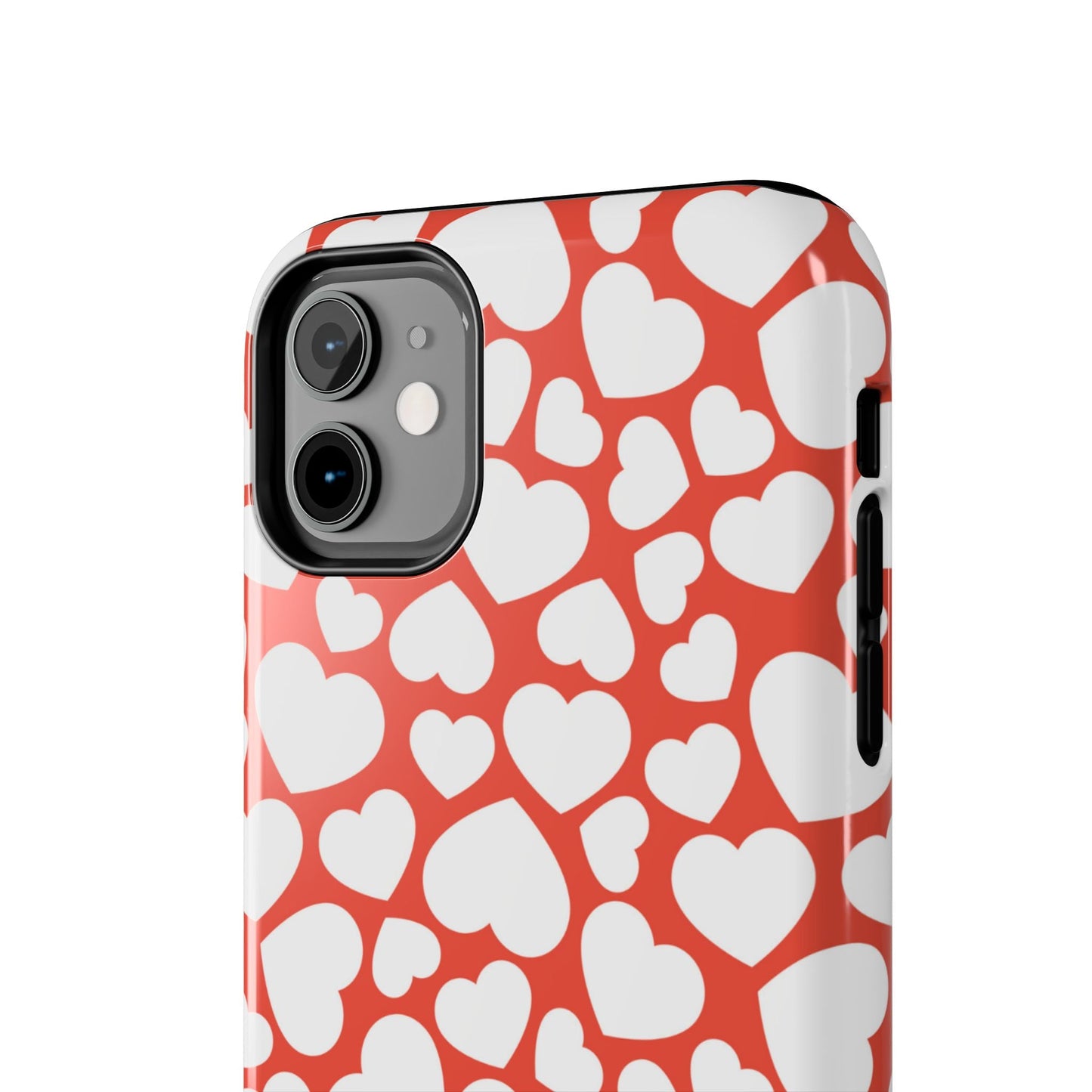 Red & White Heart Pattern iPhone Case - BOGO Cases