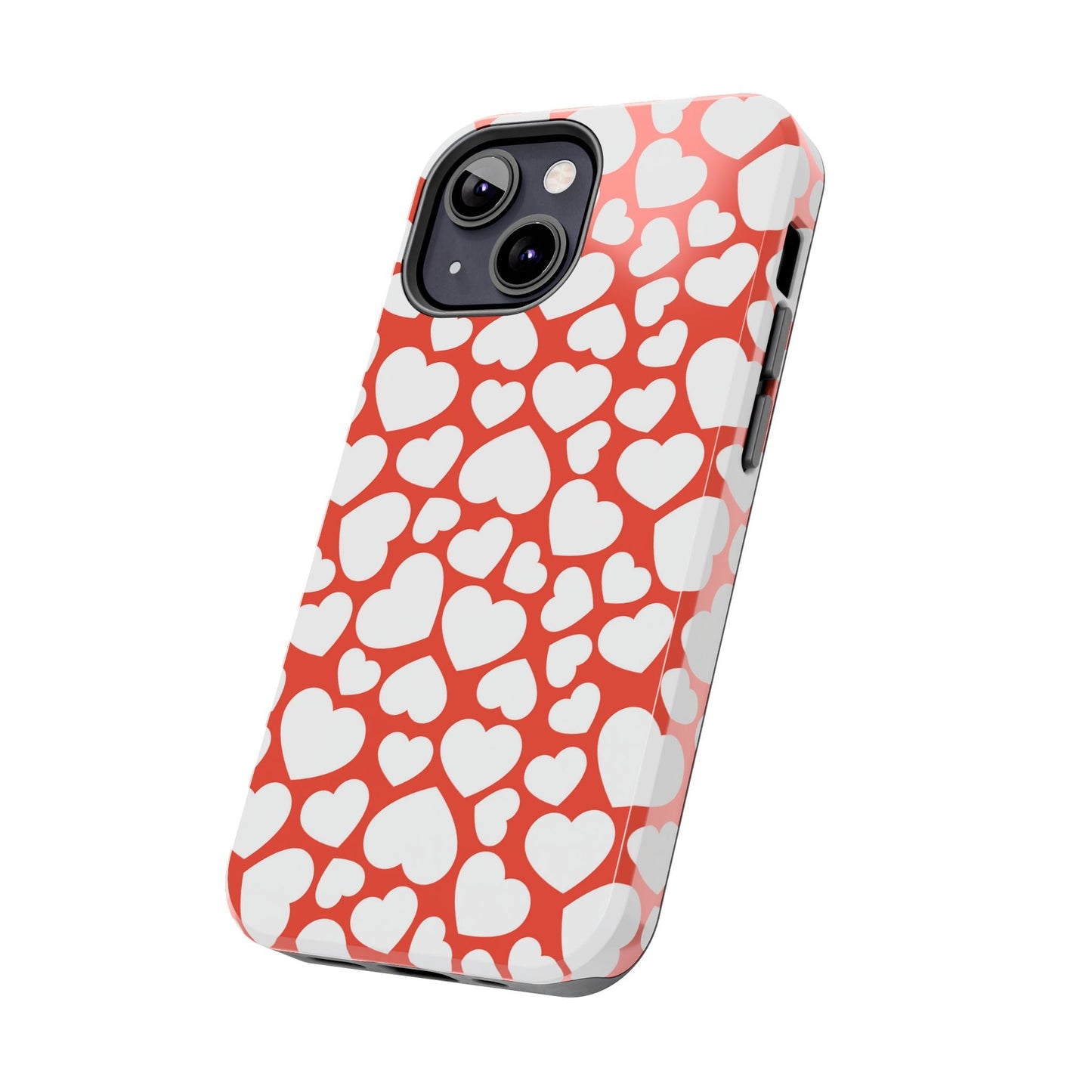 Red & White Heart Pattern iPhone Case - BOGO Cases