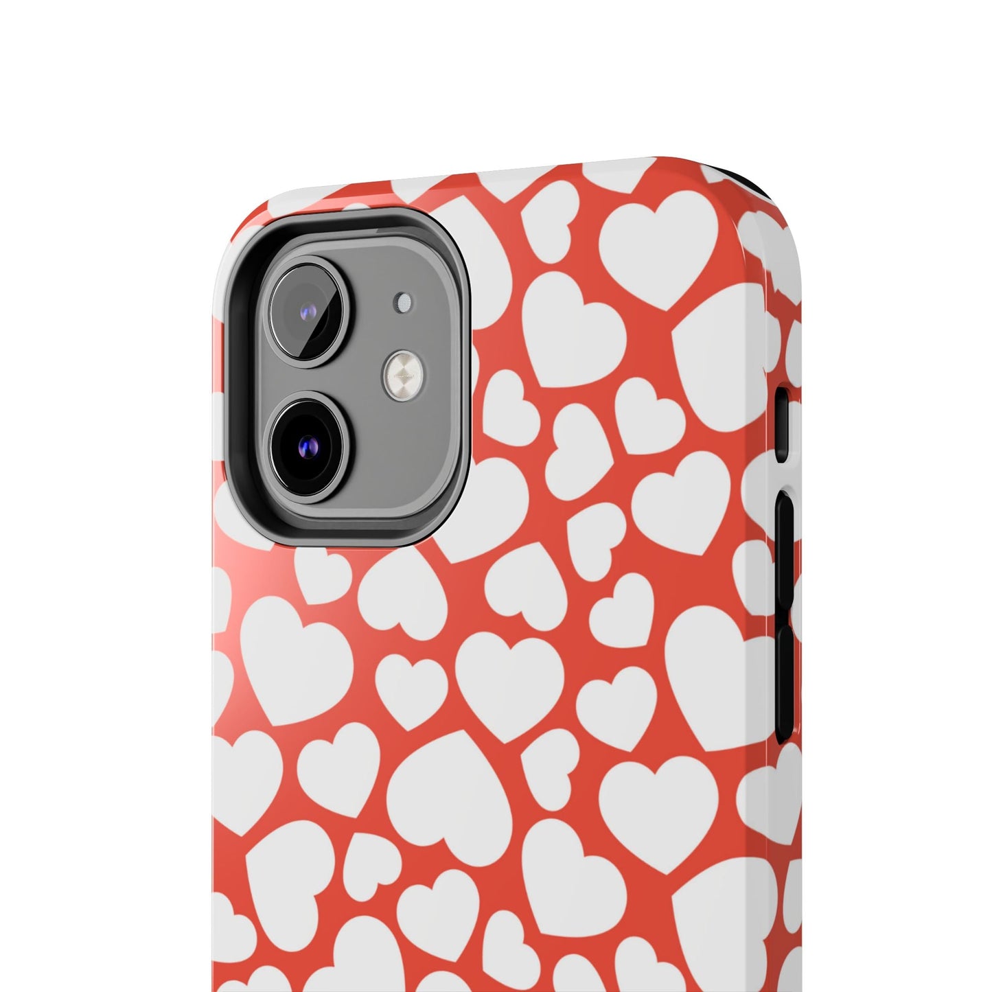 Red & White Heart Pattern iPhone Case - BOGO Cases