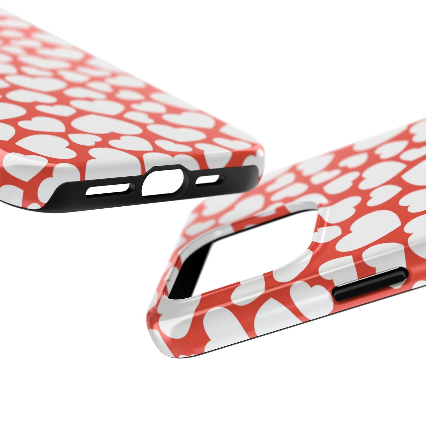 Red & White Heart Pattern iPhone Case - BOGO Cases
