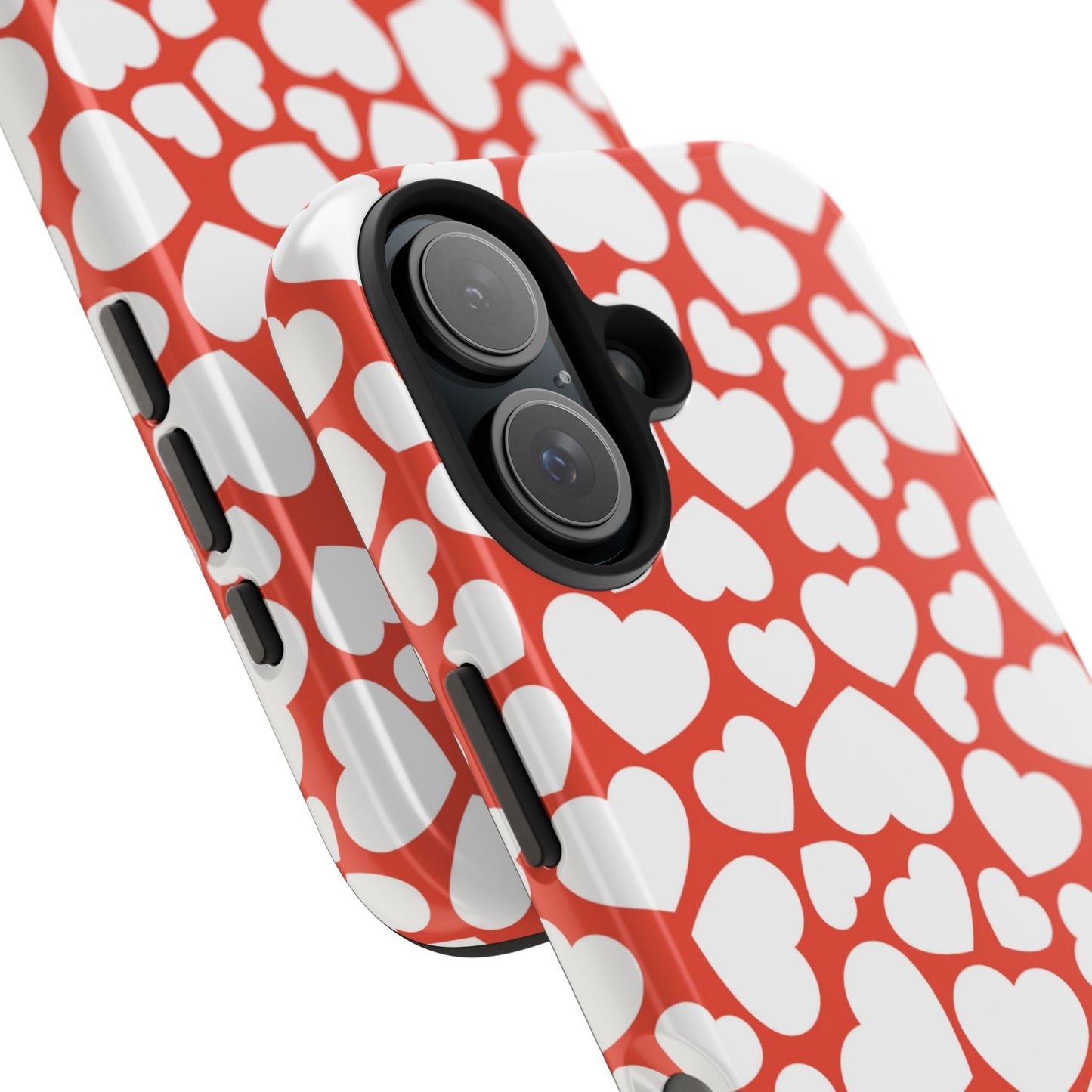 Red & White Heart Pattern iPhone Case - BOGO Cases