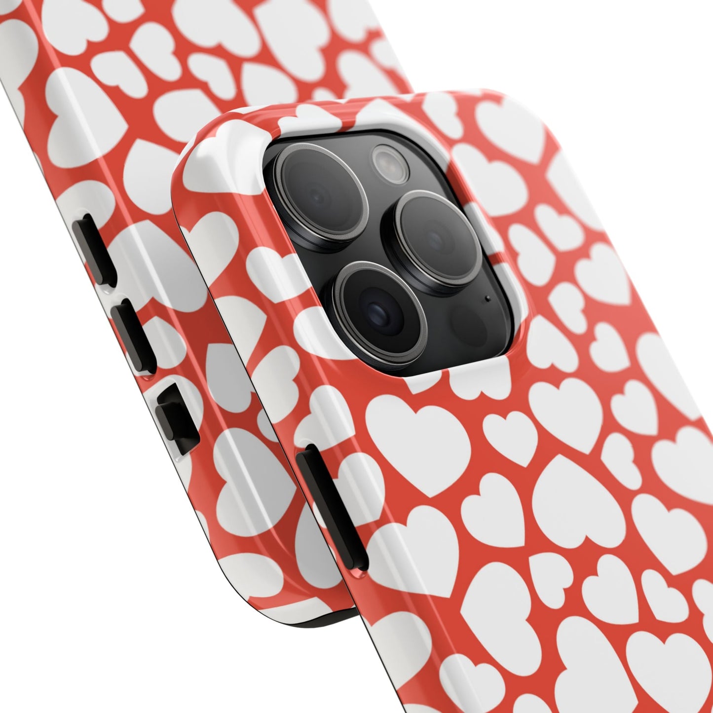 Red & White Heart Pattern iPhone Case - BOGO Cases