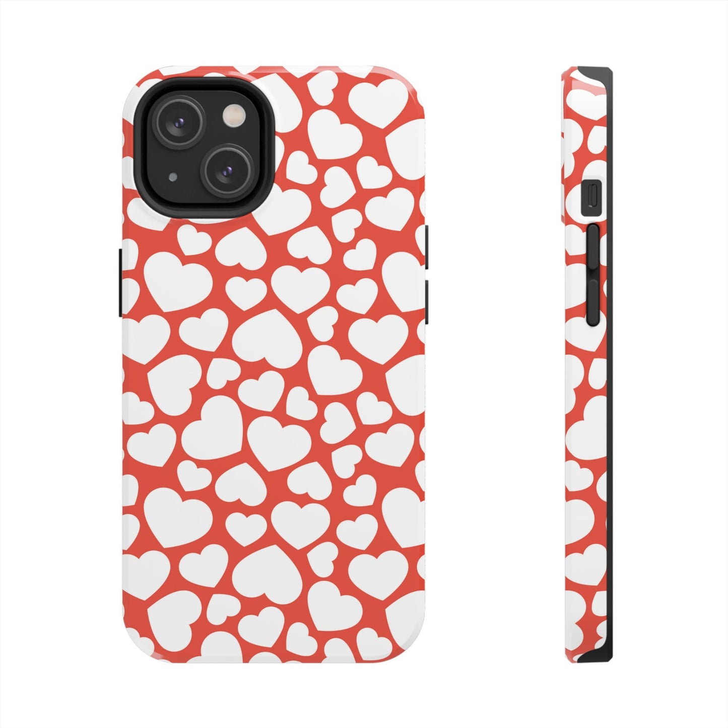 Red & White Heart Pattern iPhone Case - BOGO Cases