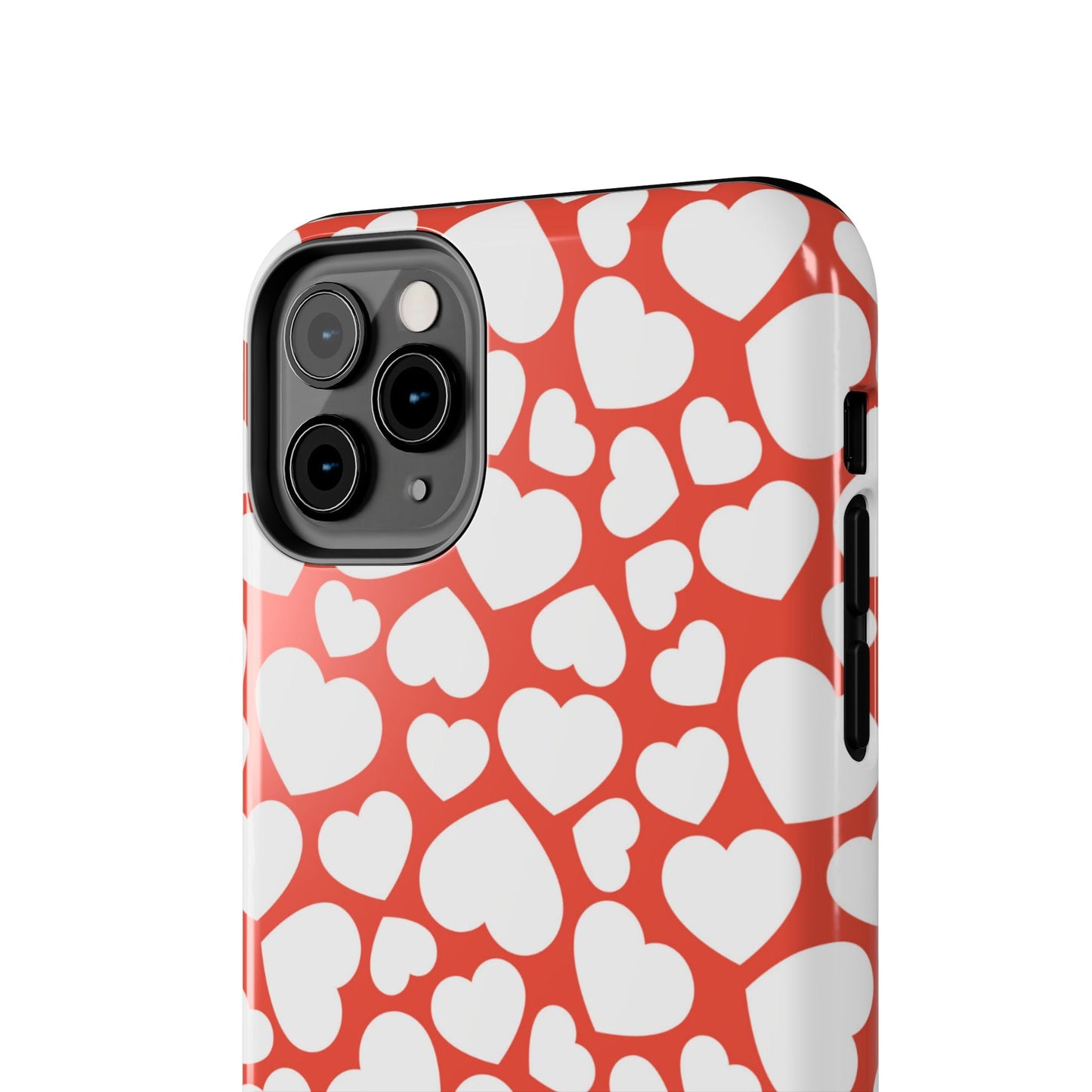 Red & White Heart Pattern iPhone Case - BOGO Cases