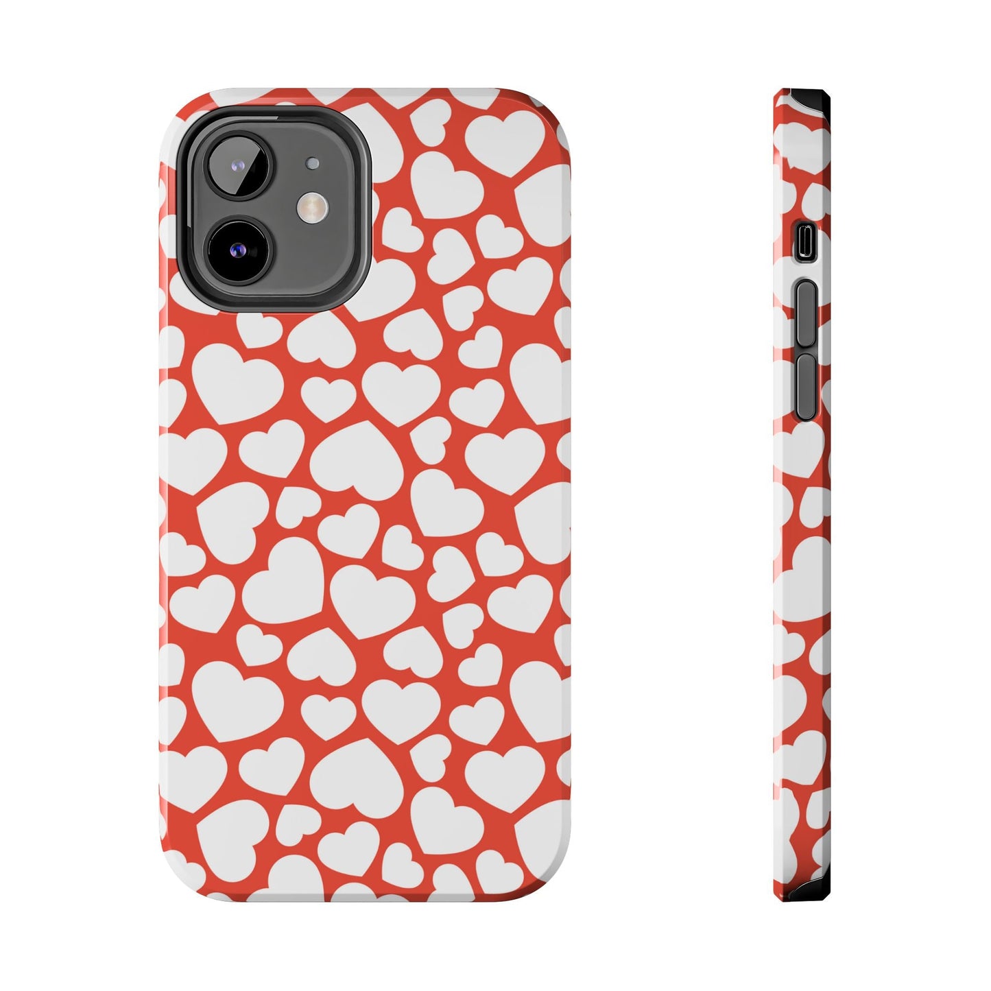 Red & White Heart Pattern iPhone Case - BOGO Cases