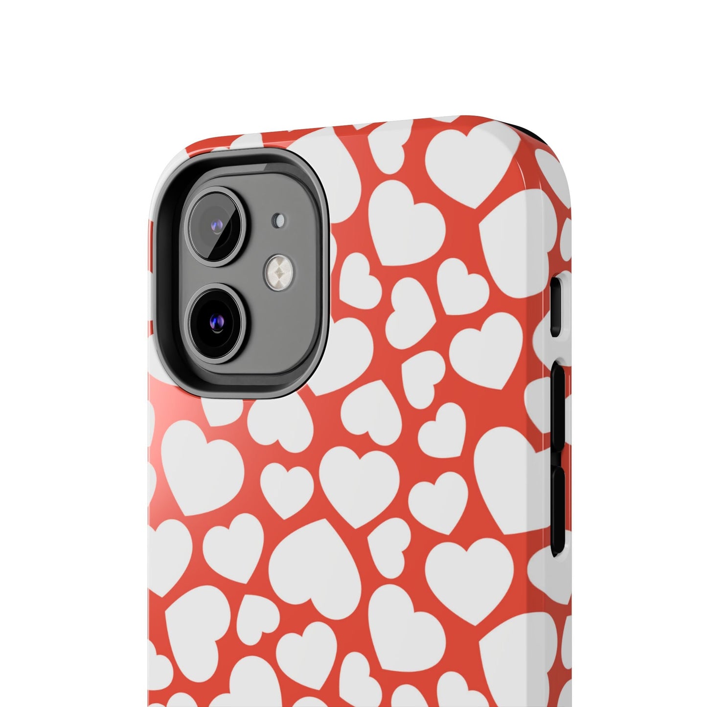 Red & White Heart Pattern iPhone Case - BOGO Cases