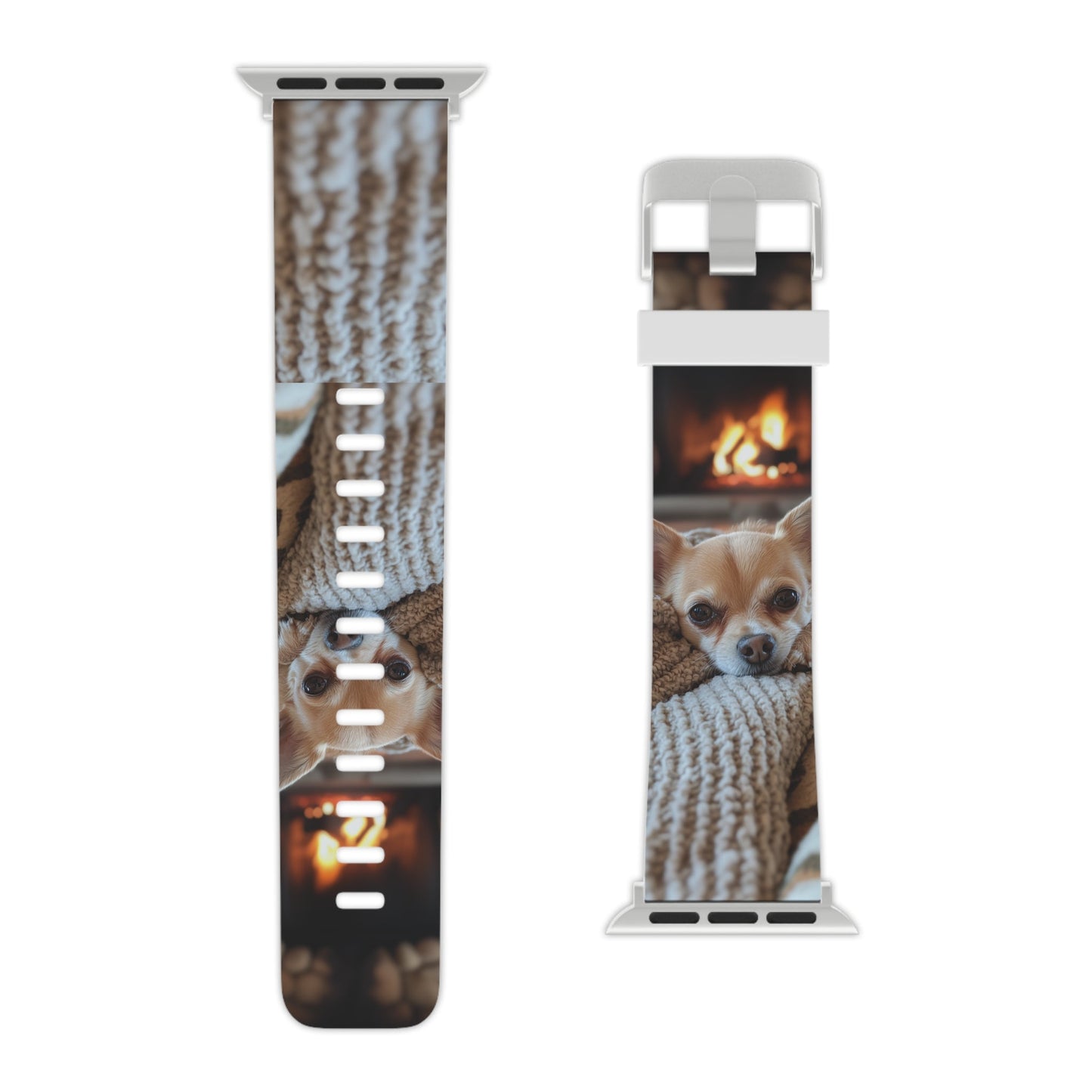 Relaxing Chihuahua by Fireplace Apple Watch Band - BOGO Cases