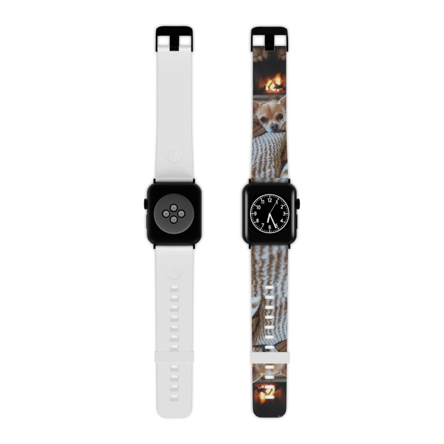 Relaxing Chihuahua by Fireplace Apple Watch Band - BOGO Cases