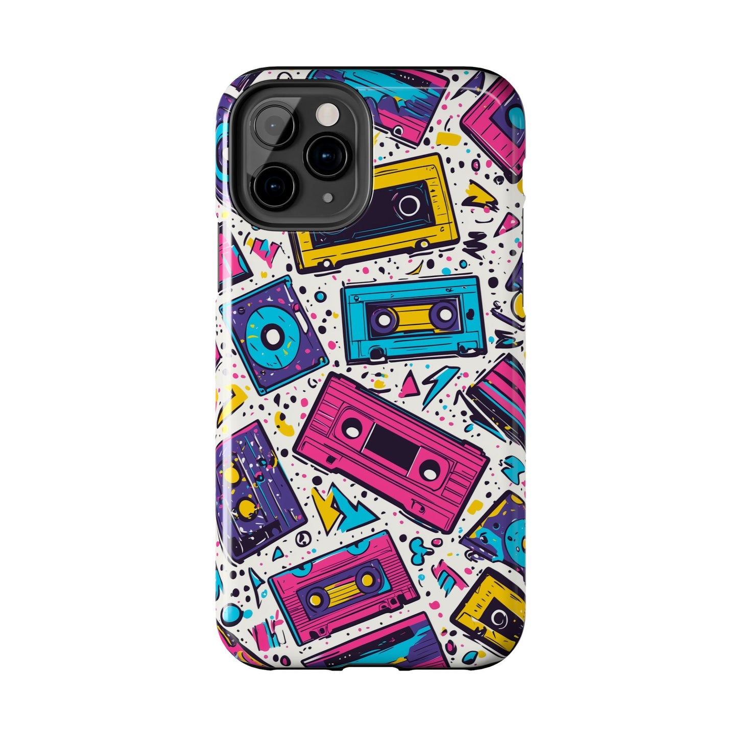 Retro Cassette Vibes Tough iPhone Case – Bold 80s Tape Design, Shockproof Protection - BOGO Cases