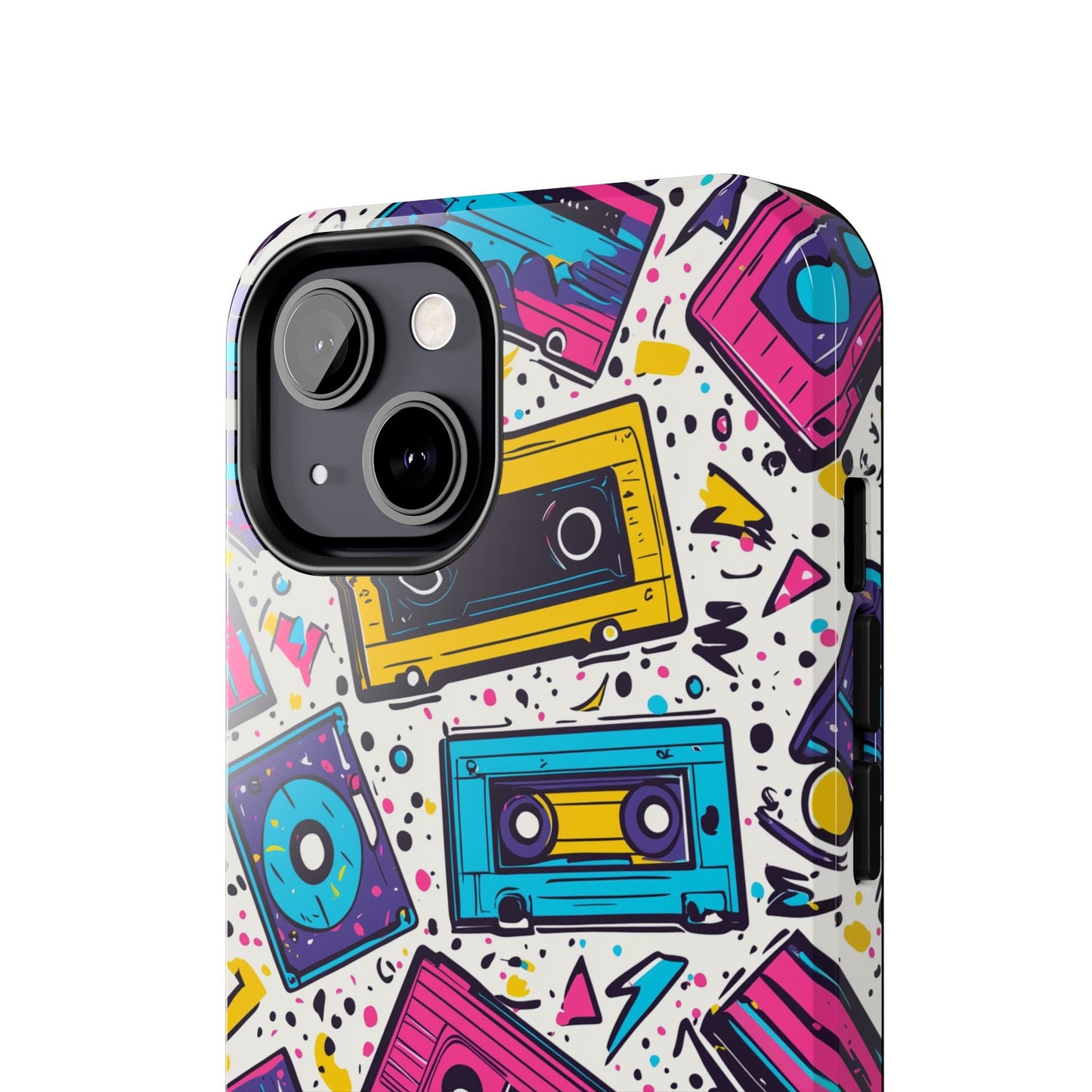 Retro Cassette Vibes Tough iPhone Case – Bold 80s Tape Design, Shockproof Protection - BOGO Cases