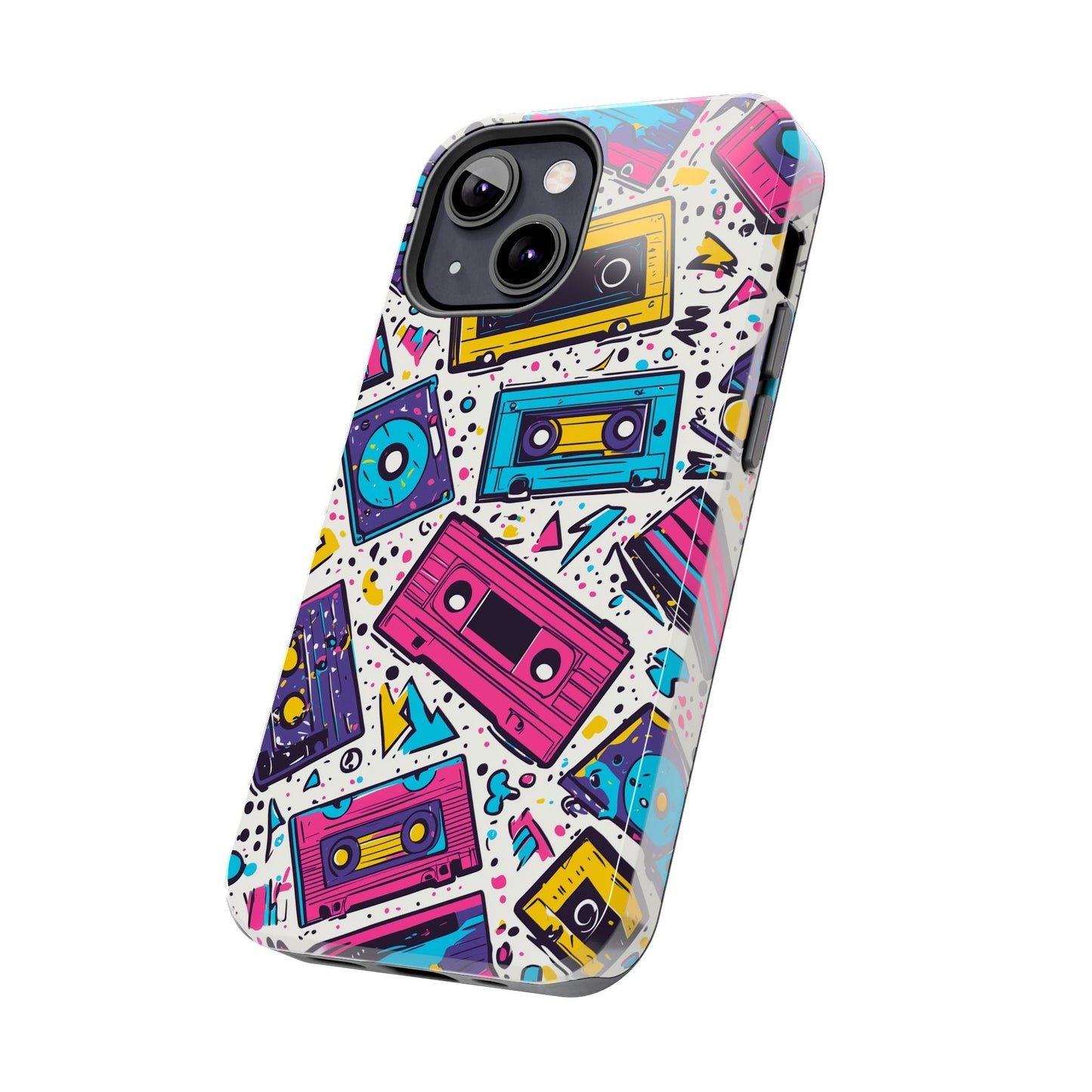 Retro Cassette Vibes Tough iPhone Case – Bold 80s Tape Design, Shockproof Protection - BOGO Cases