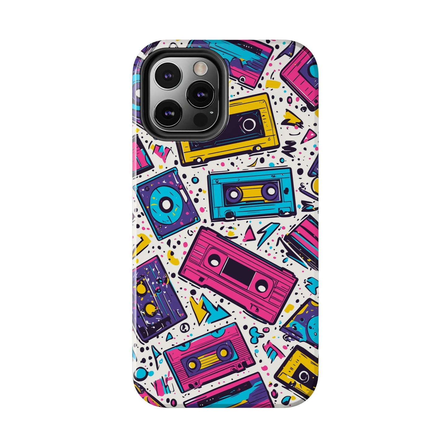 Retro Cassette Vibes Tough iPhone Case – Bold 80s Tape Design, Shockproof Protection - BOGO Cases